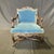 Set of 4 antique French Louis XV chairs with stunning original blue mohair upholstery with brass tack beading, all...