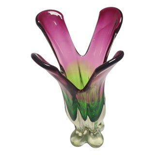 Vase by J. Hospodka for Chribska Glassworks, Former Czechoslovakia, 1960s For Sale