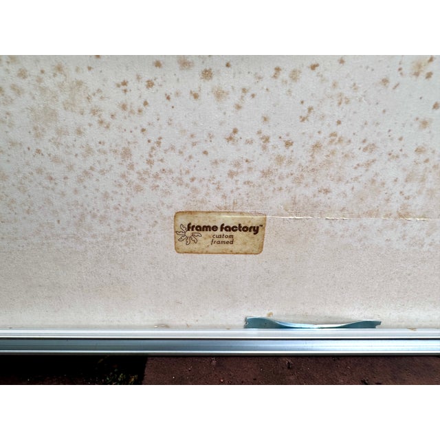 Blue 1970s Large Original Signed Carol Summers “Rocky Mountains” Woodcut Print For Sale - Image 8 of 11