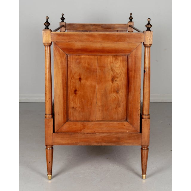 19th Century Napoleon III Child's Bed, Solid Cherry Wood, Hand-Crafted For Sale - Image 9 of 12