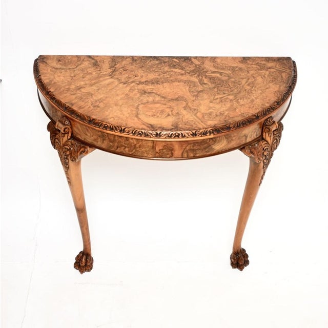 1930s Vintage Burr Walnut Console Tables, 1930s, Set of 2 For Sale - Image 5 of 11