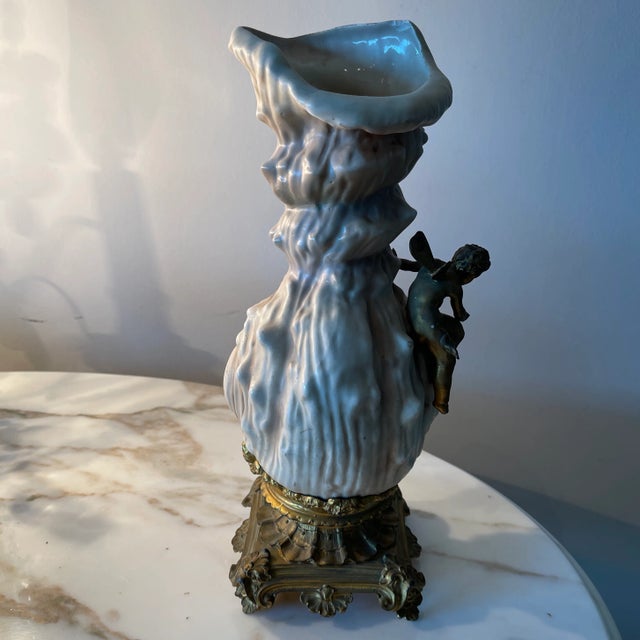 1920s Art Nouveau Porcelain Gilt Bronze Vase For Sale In Miami - Image 6 of 13