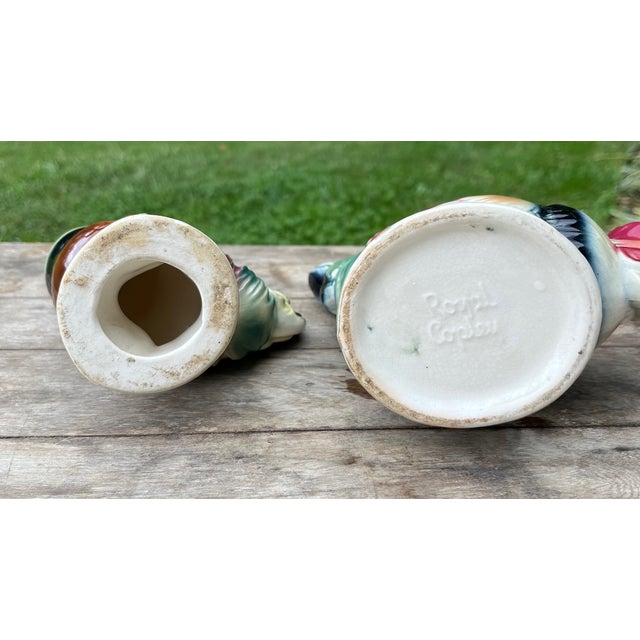 Mid-Century Modern Vintage Royal Copley Ceramic Roosters Chickens- a Pair For Sale - Image 3 of 11