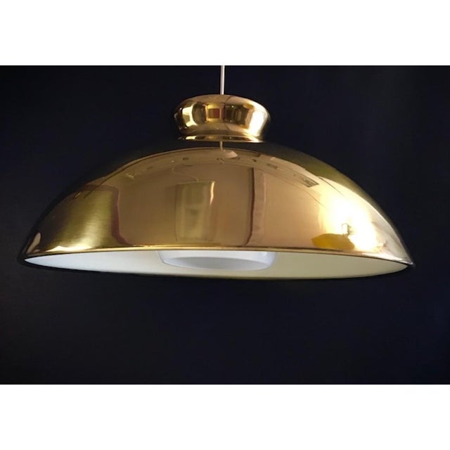 Bergboms Ceiling Lamp, Sheet Metal, Glass (Sweden, 1960s/ 1970s). Inner glass shade. This lamp has a sophisticated ceiling...