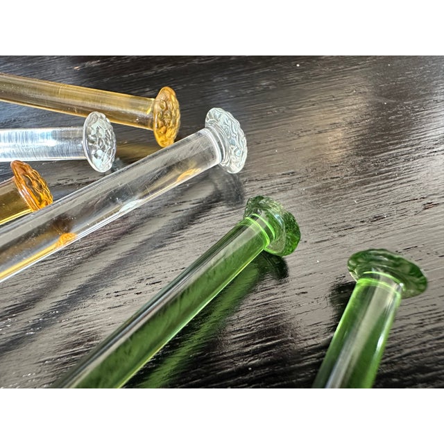 Glass Hand Blown Glass Cocktail Muddler Drink Stirrer Swizzle Sticks For Sale - Image 7 of 18