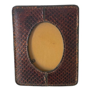 Antique American Snakeskin Tabletop Photo Frame For Sale