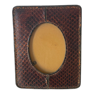 Antique American Snakeskin Tabletop Photo Frame