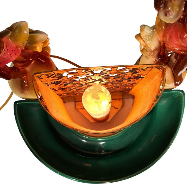 Mid 20th Century Mid-Century Hawaiian Themed Brass & Ceramic Tv Lamp & Planter by Sierra Columbia For Sale - Image 9 of 9