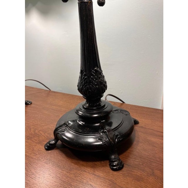Limited-Edition Dale Tiffany Apple Blossom Lamps W Coa Stained Glass - a Pair For Sale - Image 4 of 6