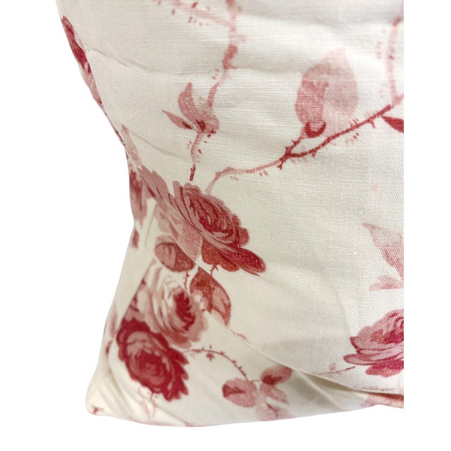 2020s Pair of Large Rose Print Throw Pillows For Sale - Image 5 of 5
