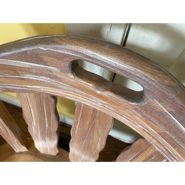 Vintage 1963 Attributed to A. Brandt Ranch Oak Rustic Captains Chair For Sale - Image 10 of 11