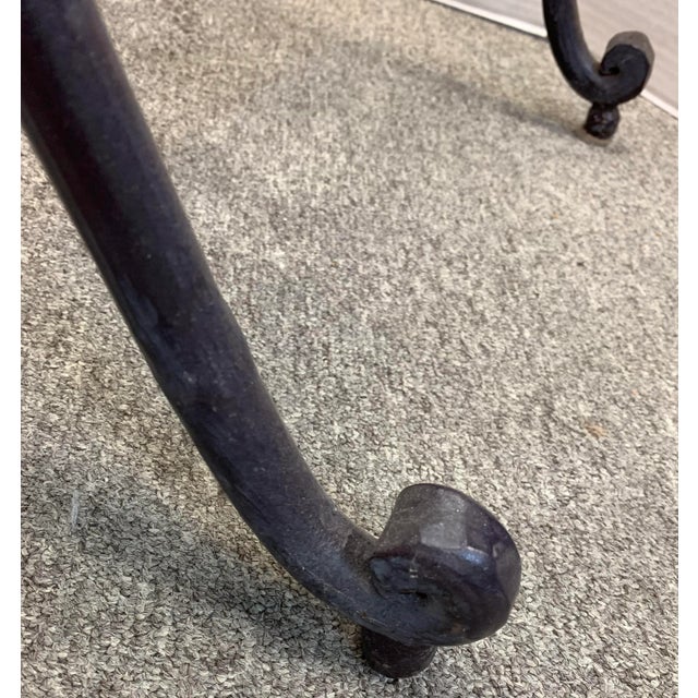 Dark Gray Neoclassical Curved Regency Cerule Bench Burnished Metal and Gilt For Sale - Image 8 of 8