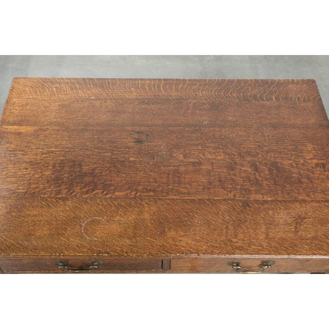 Wood Antique English Oak Coffee Table with Drawers, 20th Century For Sale - Image 7 of 15