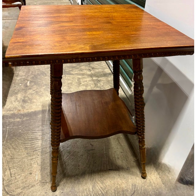American Antique Two-Tier Parlor Table For Sale - Image 3 of 10
