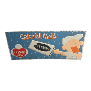 Americana Large Metal Colonial Maid Darling Ice Cream Sign