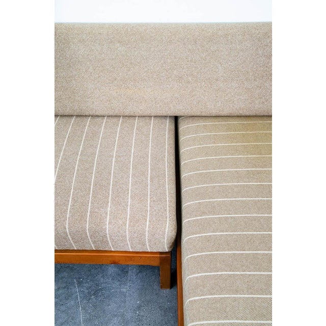 1960s Mid Century Modern Sofa Sectional Daybed Wool Stripes Modular 4 Piece MCM Couch For Sale - Image 5 of 12