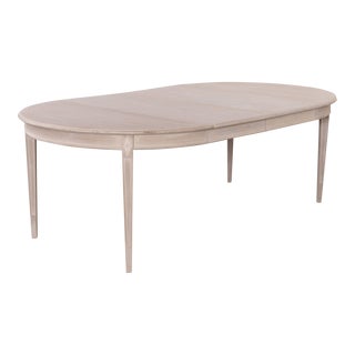 19th C. Swedish Gustavian Bleached and Glazed Extension Table With Three Leaves For Sale