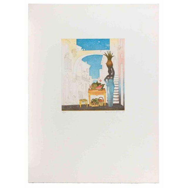 Etching and aquatint on paper realized by Normanno Soscia. Hand signed, dated and numbered in pencil. Edition of 90....