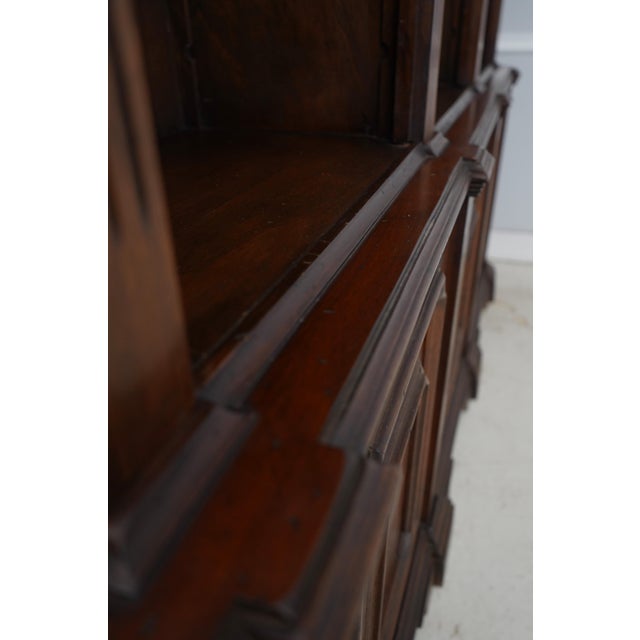 Italian 2 Piece Walnut Large Open Bookcase For Sale - Image 16 of 18