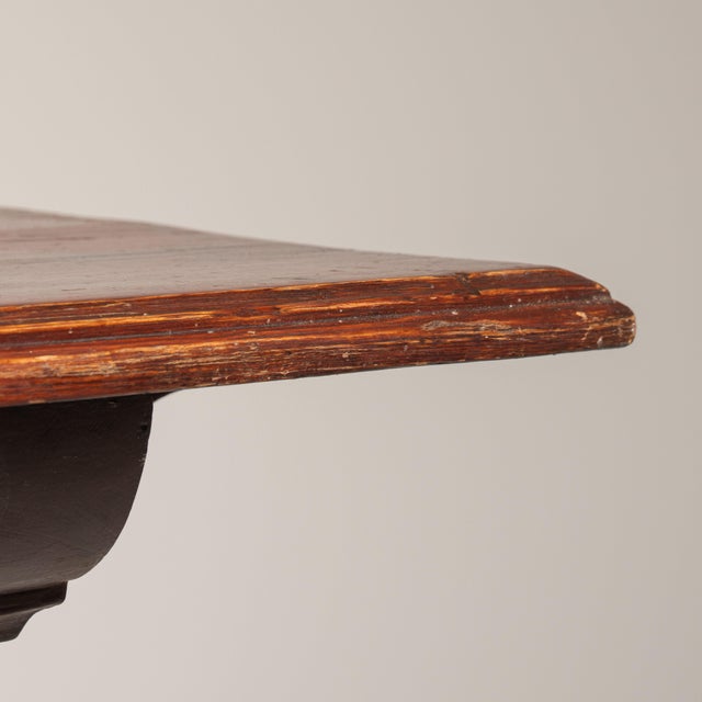 1900 - 1909 France Chocolate Oak Side Table For Sale - Image 12 of 15