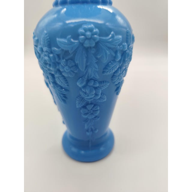 Blue Opal Glass Vase, 1900s For Sale - Image 4 of 6