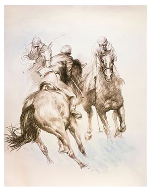 Equestrian - Original Lithograph by Zhou Zhiwei - 2008 2008