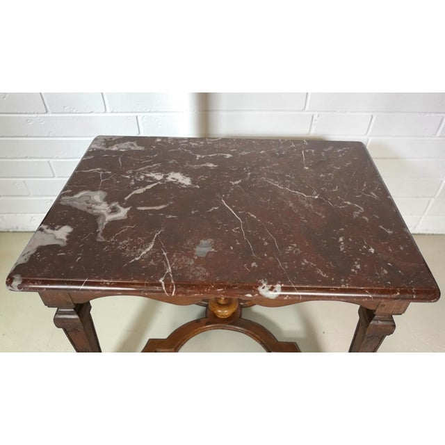 French Country Antique 18th C French Country Marble Top Table For Sale - Image 3 of 5