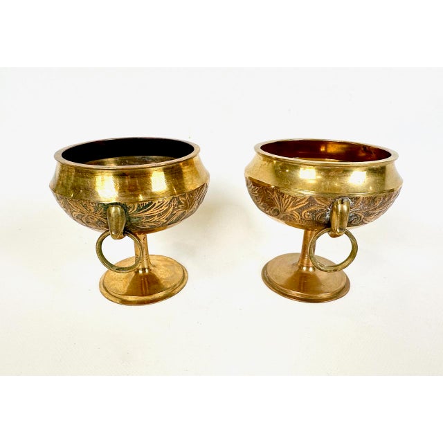Vintage Danish Brass Footed Pedestal Bowl from Malm, 1950s, Set of 2, in Very Good conditions. Designed 1950 to 1959 This...
