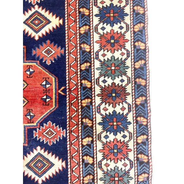 Asian Antique Antique Caucasian Shirvan Kuba Rug 4’3" X 4’7” For Sale - Image 3 of 8