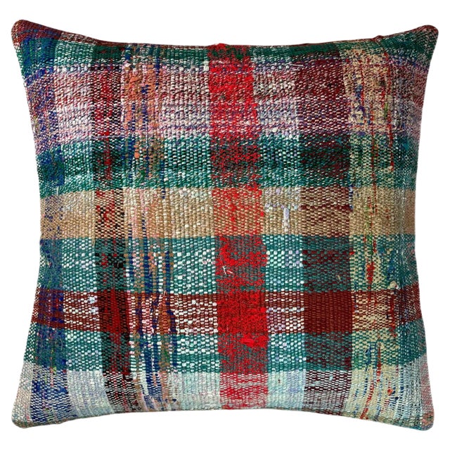 Vintage Turkish Kilim Bench Cushion Cover For Sale