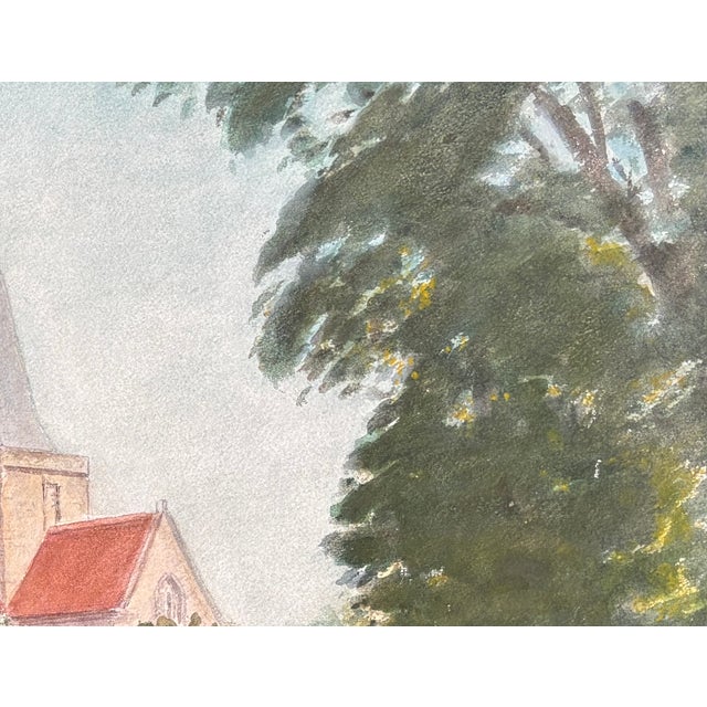 1960s 1960s Watercolor; Harold Latham; St. Andrew’s Church, Alfriston, East Sussex, For Sale - Image 5 of 10