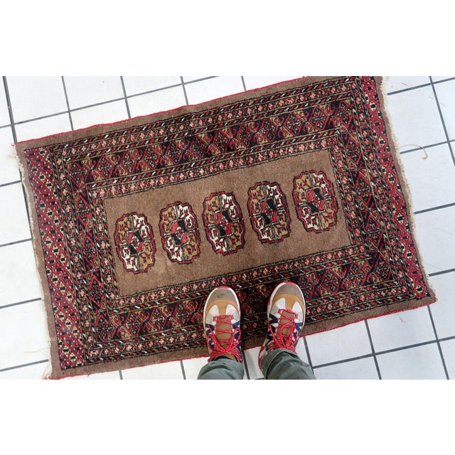 1920s 1920s, Antique Uzbek Bukhara Handmade Rug 2.7' X 4' For Sale - Image 5 of 11