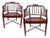 Pair of Baker Furniture Faux Bamboo and Cane Regency Armchairs For Sale
