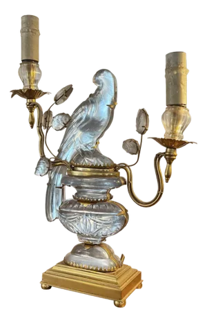Vintage Table Lamp with Parrot and Urn from Maison Bagues, 1960s