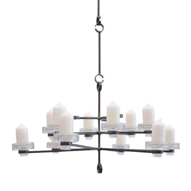 Wrought Iron Candlestick by Erik Höglund for Kosta Boda, 1960s For Sale