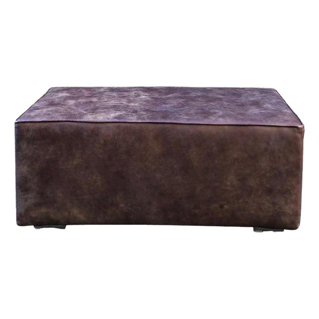 Leather Pouf from Pescetta For Sale