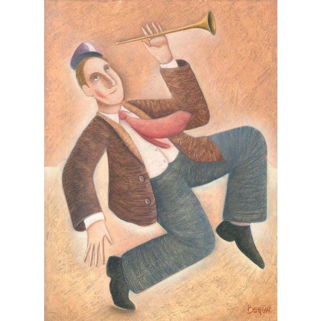 Una piccola perdita di equilibrio - Original Oil on Wooden Panel by C. Benghi - 2000s For Sale - Image 3 of 3