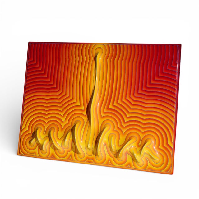 J. McCarthy Mid Century 1976 Strawberry Fields Large Fiberglass Wall Art This wall art measures: 98.75 wide x 10 deep x 73...