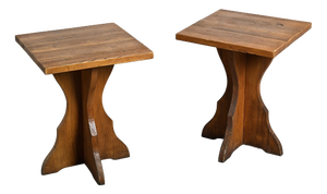 Wood Side Tables, French Alps, 1970, Set of 2
