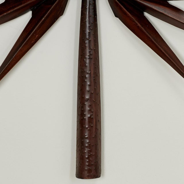 Bronze Mid Century Palm Leaf Wall Oriments For Sale - Image 8 of 13