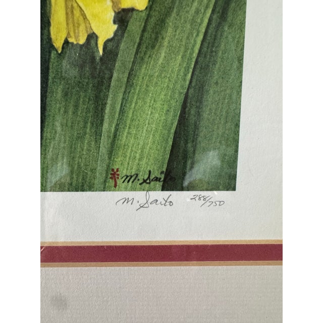 Manabu Saito Limited Edition Iris Botanical Floral Prints Signed Set of 2 Framed For Sale In Philadelphia - Image 6 of 12