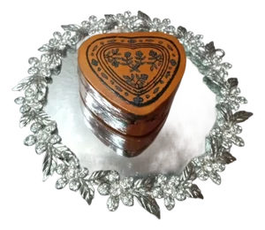 1980s Gorgeous Folk Art Paper Mache Heart Shape Trinket Box From Poland