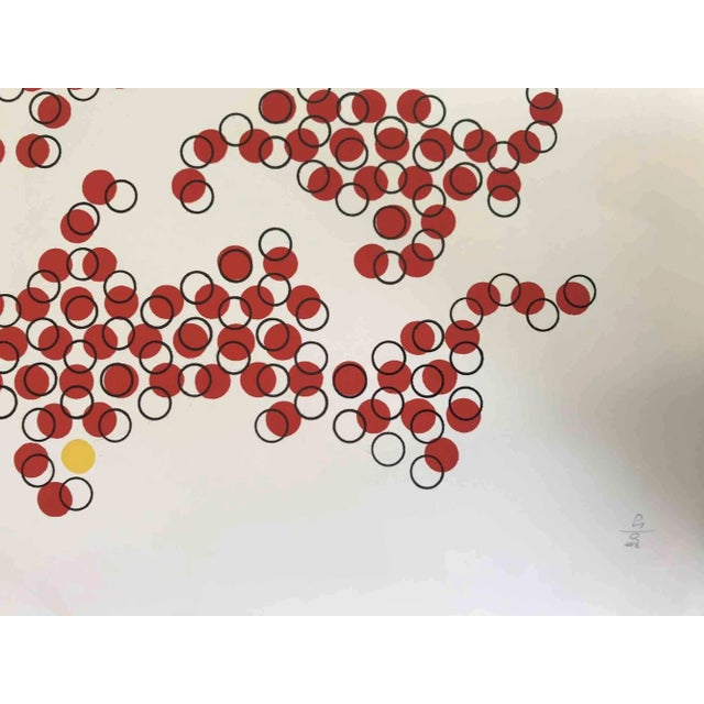 Mario Padovan, Red Circles, Original Screenprint, 1977 For Sale - Image 3 of 4