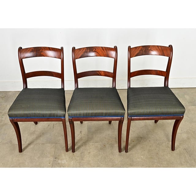 Brown Set of Three 19th Century French Mahogany Side Chairs For Sale - Image 8 of 9