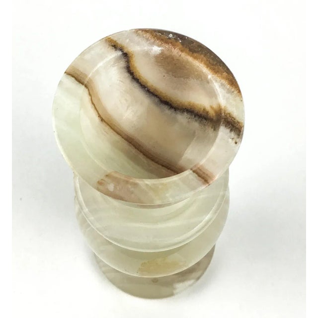 Mediterranean Genuine Hand Carved Onyx Stone Candle Holder For Sale - Image 3 of 9