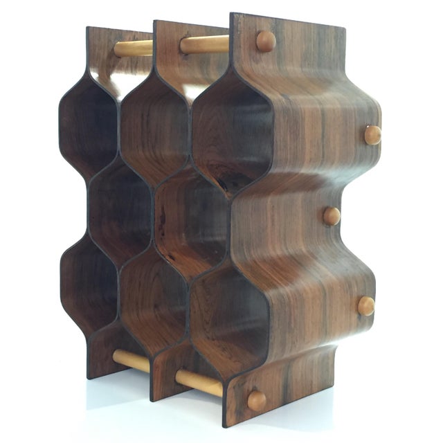 Swedish Bent Rosewood Wine Rack Chairish