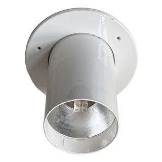 White Minimalist Pipe Built on Ceiling Lamp by Friis & Moltke for Lampas, 1970s For Sale