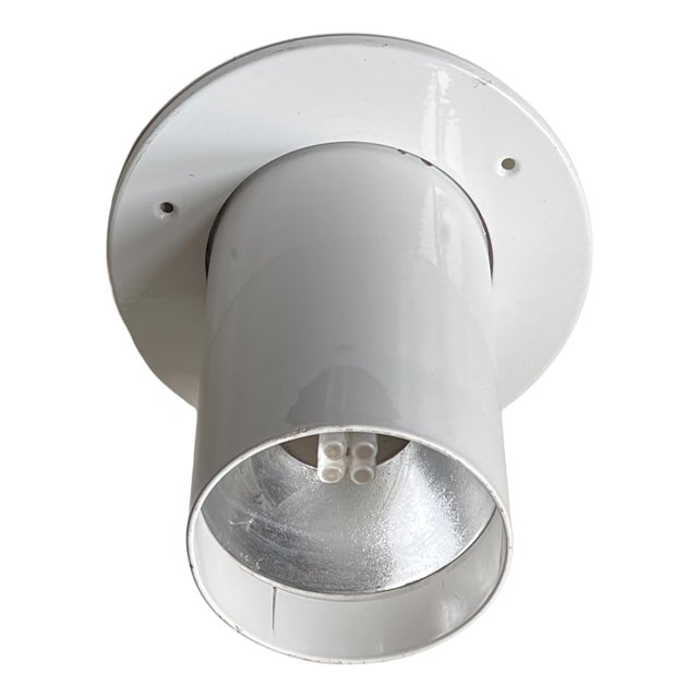 White Minimalist Pipe Built on Ceiling Lamp by Friis & Moltke for Lampas, 1970s For Sale