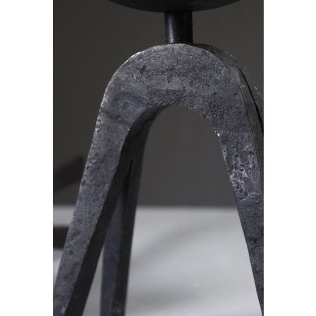 Mid-Century Modern French Brutalist Candleholders in Wrought Iron, Set of 2 For Sale - Image 11 of 15