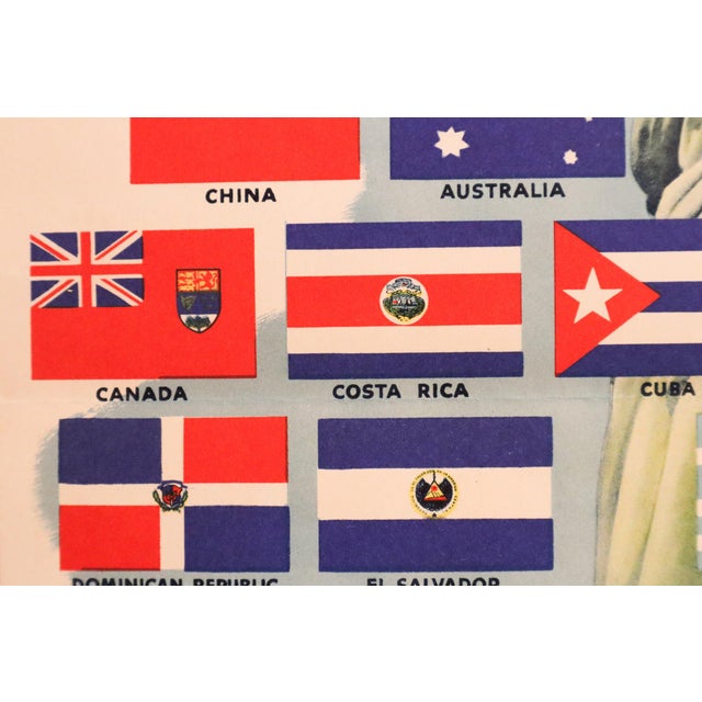 1942 American Propaganda Poster, the United Nations Fight for Freedom (Lady Liberty + Flags) For Sale - Image 4 of 4